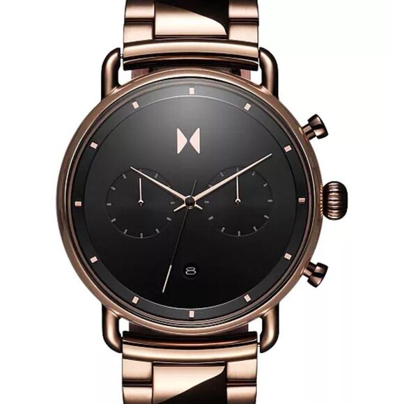 MVMT Mens Stainless Steel Taupe Tone Bracelet Watch 47mm Chronograph Style Sleek - Picture 3 of 16